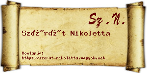 Szórát Nikoletta névjegykártya